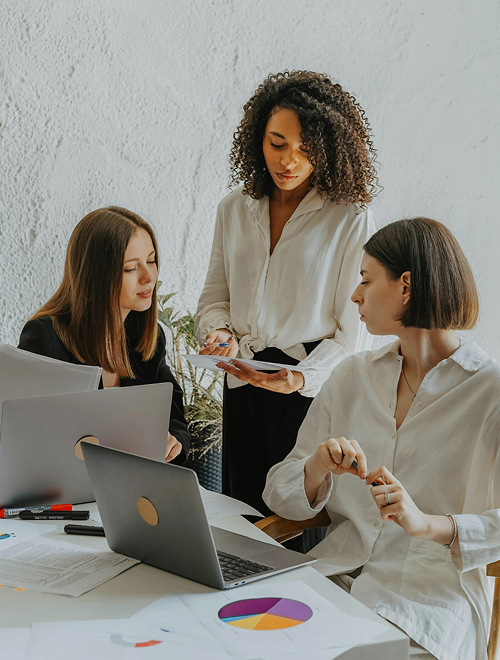 Team planning client growth strategy