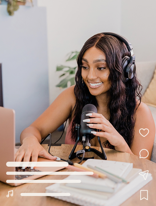 Creator recording on-camera content